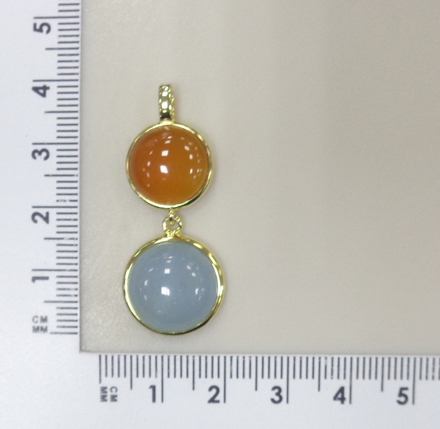 Серебряная подвеска с аквамарином и халцедоном